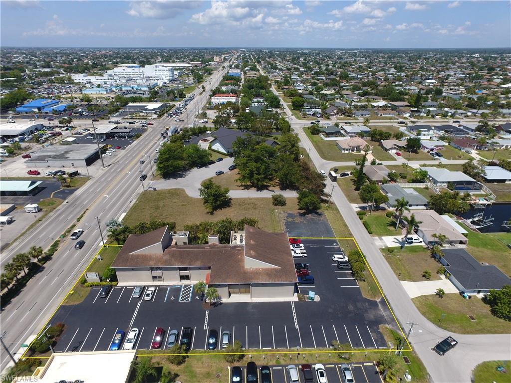 This 864 sf first floor office is located in Southeast Cape Coral along busy Del Prado Blvd. S. and Viscaya Pkwy. This unit will be available in July 2026. Office includes a lobby and reception area, 3 private offices, kitchenet and a large storage closet/ file station. Windows face south overlooking the parking lot. Easy access from both streets, Del Prado Blvd and SE 16th Place. Great parking and signage.