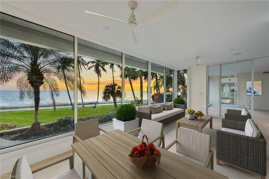 Indulge in luxurious beachfront living in this completely remodeled and redesigned 2nd-floor residence in Park Plaza of Park Shore. Stunning direct Gulf views welcome you as soon as you walk in the door and can be enjoyed from every room through floor-to-ceiling windows and sliders. The open kitchen highlights stainless steel JennAir and Bosch appliances, quartzite countertops, a large island with an induction cooktop, custom cabinetry, refrigerated drawers and breakfast bar. Other notable features include engineered wood flooring throughout, marble countertops in all 3 en-suite bathrooms, recessed and pendant lighting, and so much more. Plus, upgraded plumbing and electrical, all new ductwork, HVAC system, water heater and impact windows and sliders. For added security and convenience there is a secured entrance and onsite management and staff. Residents can enjoy luxury amenities, including a rooftop club room and terrace, a theater and billiards room, fitness room, saunas, pickleball and tennis courts, extra storage, guest suites, and the Park Shore promenade – 1.3-mile paved path to stroll along the beach. Park Plaza will soon have a fully redesigned pool deck with a brand-new pool, spa, grills, pavilion, terrace and social room. Owners can lease their units twice a year with a 90-day minimum. Boaters can purchase or lease a slip from Venetian Bay Yacht Club, and after a day on the water, walk to Venetian Village to indulge in incredible shopping & dining.