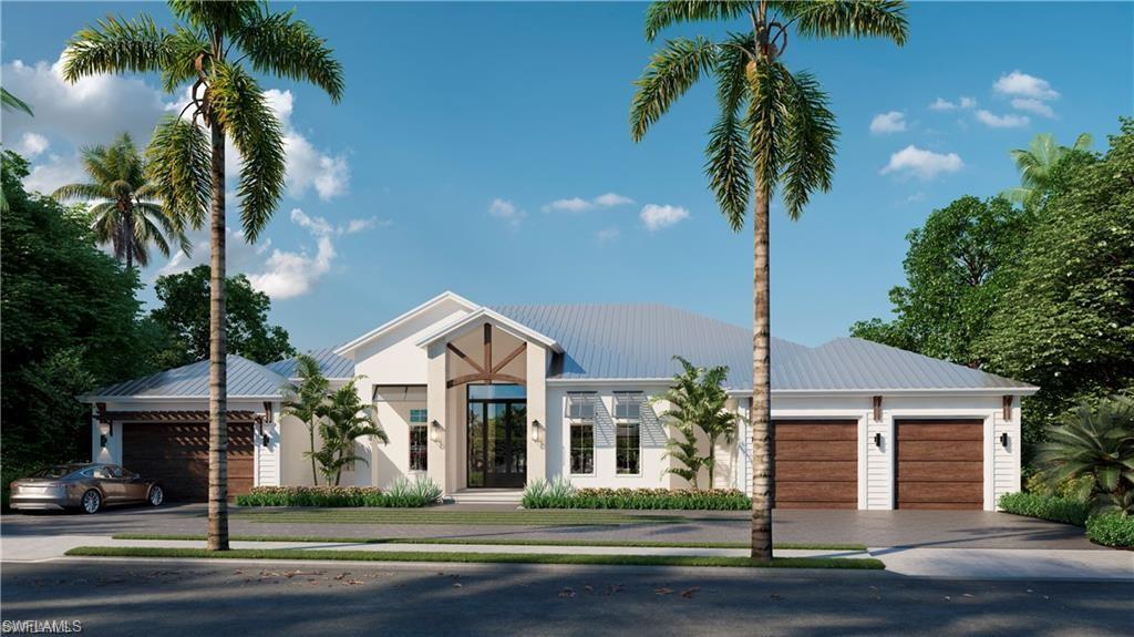Naples Luxury Builders proudly presents a remarkable opportunity to own a new construction home in the sought-after, central location of the Moorings. Situated on a generous .33 acre lot, this gorgeous residence features over 4,000 sqft under air overlooking the beautifully landscaped grounds & resort-style pool and spa. With finishes selected from the renowned firm Design West, the well laid out residence will feature a chef's kitchen with a butler's pantry, top of the line Thermador appliances, custom cabinetry and large kitchen island. European oak wood floors, stunning tile work in the bathrooms, indoor & outdoor fire features, soft tones throughout, and decorative beams all add to the appeal of this home. The floor plan allows for seamless integration of the indoor & outdoor living space while showcasing a gorgeous family room, 3 guest bedrooms with en suite bathrooms, a home office, & an ideal 4 car garage. The outdoor space features a full kitchen, plentiful living space, & lush landscaping. Conveniently located just minutes to Venetian Village, downtown Naples 5th Ave and 3rd St, and Mercato, it's hard to find a more desirable location. Slated to be completed June 2022.