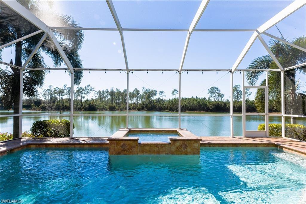 BELLA VIDA “Beautiful Life”, Cape Coral -- Rare 4 Bedroom 3 Bath pool home with over 2600 square feet in a gated community. Private heated saltwater pool/spa (2011) is just gorgeous, directly overlooking the best lake view in the area with lots of active wildlife and a preserve on the other side of the lake. New pool cage with picture window screening will help you relax and entertain in the serene and private back yard. New HVAC system and new pool pump and electronics for peace of mind. Entire first floor is all tile. LG Washer and Dryer are brand new. The gated community of Bella Vida features a pool, basketball, volleyball + tennis courts, exercise room, play areas, and several active neighborhood clubs. Lawn care, landscape trimming/mulching, exterior pest control, WIFI, Pool Care, Lawn Care and basic cable are INCLUDED in the rent. This is a unique opportunity to discover the best of Cape Coral. Minutes to shopping and dining. Come take a look - you will not be disappointed! Schedule your appointment today. First Month, Last month and $4000 security deposit required for move in. Owner will allow a small pet. Furniture included is Main Bedroom furniture, Formal Dining Furniture and Den Furniture. All other rooms are vacant.