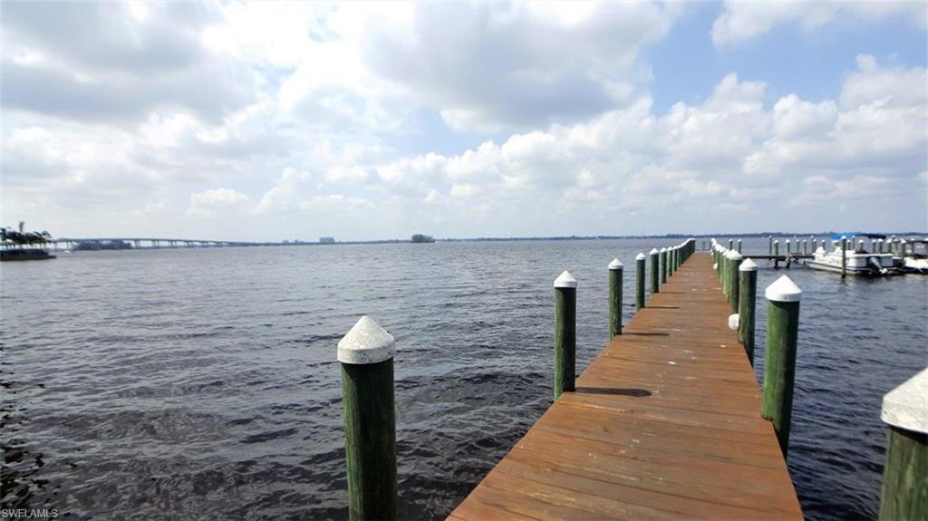 Back on Market, Buyer couldn't qualify for financing! Fantastic River views from the screened balcony of this 1 bed 1 bath condo on the top floor! Offering Direct Gulf Access this complex is located very close to Downtown Ft Myers River District can walk or take the City run free Trolley to dining, shopping, theater and Harborside Event Center. The complex is gated and offers a very nice community pool & hot tub/spa, recreation area with billiards, library and kitchen. **FREE** boat slip also dry storage for boats and kayaks. Well maintained dock and boat slip area. All this for only $358 per month HOA dues which is some of the lowest in the area. The unit has been freshly painted, new hot water tank and new AC handler only months old. 
This won't last long at this price so call today to schedule a preview!!