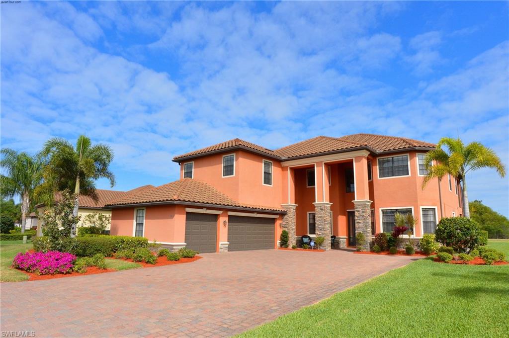 This luxurious home offers plenty of room for the family while keeping that quaint entertaining feel. This gorgeous home has 3890sf. Built in 2011, the home has an easy & inviting flow as you enter the front door a Formal LR & Formal DR to your right and left. Upgraded kitchen with top of the line SS appliances overlooking the Family room & eat in kitchen area. Enjoy the large great room & open kitchen as you entertain looking out onto the pool deck in your large back yard with fabulous views of the preserve and lake. The home sits on an oversized lot (.38+/- acres). There is 1 bedroom & 1 bath downstairs, for a secluded guest suite/office. Laundry room just off the kitchen as you make your way to the 3 car garage. Open the sliders & enjoy the heated pool/spa. Upstairs you will find a master that leads out to the 2nd story balcony. Additionally, 2 of the bedrooms have walk out access to the 2nd story lanai. A large & open media room is great for a 2nd story entertainment,  with full bathroom. Hampton Park is a gated community with a number of amenities, including; resort style pool/spa, fitness center, play area, clubhouse, sidewalks for walking & gorgeous lake views throughout.