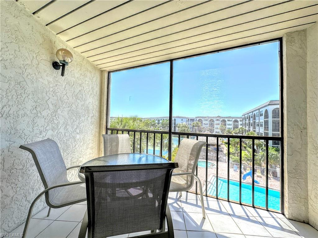 Angler's Cove is one of Marco Island's most sought-after waterfront communities, offering the rare advantage of weekly rentals, making it ideal for investors, seasonal residents, or full-time owners. This is a spacious turnkey southern facing 1 bedroom, 1 bath with a large lanai overlooking the sparkling community pool. Everything you need is included!  Situated on the Marco River adjacent to Rose Marina, residents enjoy easy boating access, boat slips available for lease, two heated pools, two spas, tennis courts, a waterfront Tiki Bar & Grill, fishing areas, and beautifully maintained tropical grounds. The community's prime north Marco Island location places shopping, dining, beaches, charter fishing, and boating adventures just minutes away, creating the perfect blend of island lifestyle and outstanding rental potential. Included in your fee are Water, Sewer, Cable, Internet, electric, building insurance and more!  All windows and door have been updated to impact rated.