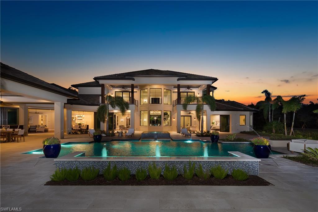 H.12326 - Pine Ridge, a name synonymous with Naples most exclusive luxury estate homes, offers a home so special that by comparison there is no equal. Secluded on an equestrian approved 2.29 acre estate site, this magnificent new residence incorporates only the finest materials & artisanship. Completed in 2017, this 9,155 SF Furnished residence is built to the highest standards & superbly crafted in a clean transitional style distinguished by a floating ceiling design with recessed cove lighting & walnut wood floors accented w/ a limestone inlay. Sited on gated park-like setting on one of the most beautiful streets in Pine Ridge, this home includes 6-bedroom suites, study, luxurious master suite with sitting room & wardrobe dressing room. Ideal for entertaining, this home offers a gourmet kitchen with top of the line appliances, catering kitchen, large living, family room & formal dining room. Perfect for al fresco dining, the spacious lanai is complete w/ fireplace, summer kitchen & bar overlooking the vanishing edge pool w/ fountain, spa & gas firepit. Additional features include media room & 4.5 bay collector’s garage. This home is all that the price would imply & much more.