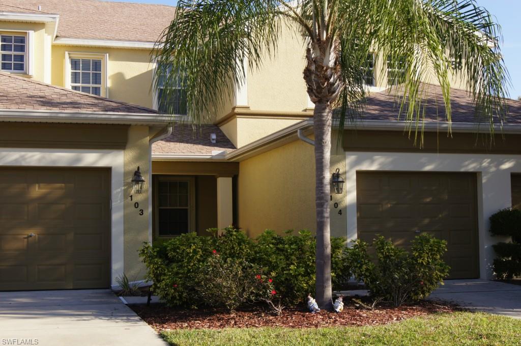 Back on market, motivated seller!  Come see this immaculate, move in ready, END unit condo in beautiful Calusa Palms neighborhood.  This condo has it all!  Starting with an open floor plan the large great room and separate dining room.  The spacious kitchen features a walk in pantry, stainless steel appliances, new granite counter tops and a breakfast bar.  Tile floor throughout living areas.  The 3 bedrooms have carpet.  Owners bedroom is extra large.  Owners bath has double sinks, separate shower and soaking tub plus large walk in closet.  Enjoy your  morning coffee on your private screened in lanai overlooking the tranquil preserve.  This unit has accordion hurricane shutters on all windows, a new wind resistant glass sliding door and manual hurricane shades on lanai.  Short walk to clubhouse with large community heated pool, bocce court, tennis court, putting green, play area plus a clubhouse with exercise room.  Calusa Palms is close to shopping, dining and beaches.  Call for your appointment!