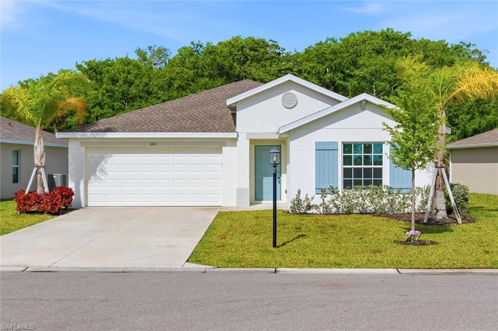 HARTFORD FLOOR PLAN!!! This 4 Bedroom 2 Bath Home features ALL TILE FLOORS + HURRICANE IMPACT GLASS WINDOWS-DOORS. Located on an oversized home site with WOODED Views!!! Home features wood cabinets, Quartz Counters, Stainless Steel Appliances, Washer, Dryer, and a 2 car garage. Oakview is an non-gated community right off Buckingham Road. HOA includes lawn mowing, irrigation maintenance, and Hi-Speed Fiber Optic internet. This home is located in the cul-de-sac area near the end of the community. Home is ready for immediate occupancy.