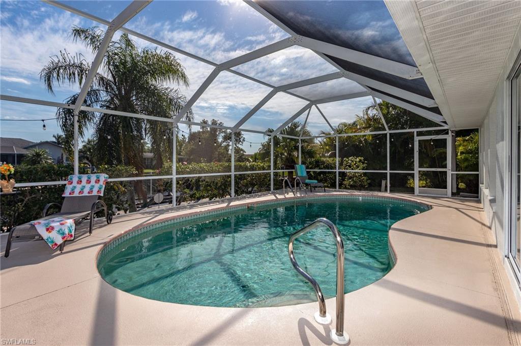 This is a VACATION RENTAL only. Owners will not consider annual rentals. Weekly rentals are welcome.
Villa ChristyLee is a 3-bedroom, 2-bathroom property on a direct gulf access canal (only 3 minutes/.3 miles by boat!) with a saltwater electric-heated pool. This home sleeps a maximum of 6 guests (including children) and will accommodate up to 2 pets that do not exceed a combined weight of 35 lbs. (no cats allowed) Please inquire for possible pet exceptions. Please note that the boat lift is NOT available for guest use.

· · · · · PROPERTY PERKS · · · · ·
- Pet friendly (no cats)
- Saltwater pool
- Direct gulf access (3 minutes/.3 miles to the river)
- Pool table

· · · · · LOCATION · · · · ·
- Located in Southeast Cape Coral
- Close to Horton Park & Boat Ramp
- Close to Four Mile Cove Ecological Preserve
- Close to Del Prado Blvd. with plenty of shopping & dining
- A quick drive to Midpoint Bridge, which leads you to Fort Myers/Fort Myers Beach

· · · · · LIVING AREAS · · · · ·
- Flat-screen TV
- Comfortable seating
- Additional game room area with a pool table

· · · · · KITCHEN & DINING · · · · ·
- Fully equipped
- Dining area in "all-season" Florida Room with room for 6

· · · · · BEDROOMS · · · · ·
- Primary Bedroom: King bed & sliders to the pool
- 2 Guest Bedrooms: 1st has a King bed, 2nd has two Twin beds & a flat-screen TV

· · · · · BATHROOMS · · · · ·
- Primary Bathroom: Soaking tub, shower, dual-sink vanity & access to the pool 
- Guest Bathroom: Shower/tub combo 

· · · · · OUTDOOR LIVING · · · · ·
- Saltwater electric heated pool
- Southern pool exposure
- Sun loungers
- Dining area with room for 4
- Grill
- Boat dock (boat lift NOT available for guest use)

· · · · · THIS HOUSE IS GREAT FOR · · · · ·
Avid boaters looking for quick boat access to the river, families looking for a centrally located property