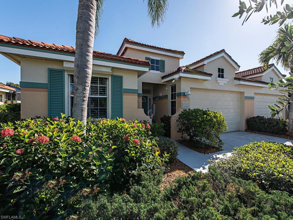 V.2798 - Furnished lakefront villa in amenity rich Lighthouse Bay.  Enjoy the morning sunrise from your lanai.  The pool has just been resurfaced and new lanai and screen has been added.  Stunning view of lake and fountain.  Lush and tropical landscaping surrounds this lovely villa.  This home has been meticulously maintained.  Additional features include electric hurricane shutters ($22,000), plantation shutters throughout, stainless steel appliances and so much more!  Lighthouse Bay Boasts: 5 Pools Including Lap Pool, Tennis with Pro & Program, Bocce with Program, Clubhouse with Activities Director, Arts & Learning Center, Library, Exercise Center, 2.5 Mile Walk/Jog Path, Gardens, Boats, Fishing & More. The Commons Club Bronze Membership also is included.