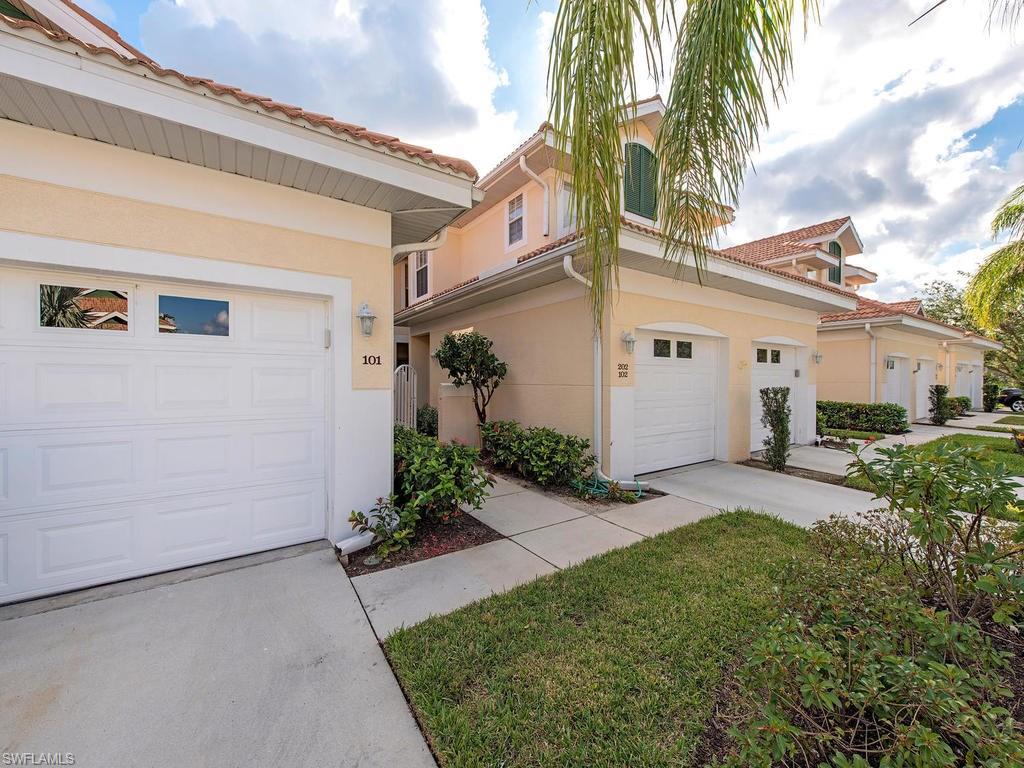 C.14109 - Stunning 1st floor designer decorated unit with private lake views.  The moment you walk up to the front door and are greeted by the private courtyard entry.  The spacious floor plan features a large den, guest bedroom and master suite with walk in closet & in-suite bath.  Unique to this floor plan is the 2nd side lanai that has been enclosed with glass sliding doors which makes for a perfect home office space that can be easily hidden away.  The large den space can be utilized for an additional living/family room area and features crown molding and glass French doors.  Upgraded kitchen with designer Poggenpohl cabinetry with unique features such as pull away fronts on the base of cabinets for easy cleaning or extra storage as well as glass front cabinets with interior lighting. This kitchen is perfect for entertaining guests & includes a wall oven microwave combo, hooded vent with cook top & a spacious new quartz island counter top with under mount sink that is perfect for this open concept floor plan. Other notable updates include new lighting fixtures in both baths, new counter top in the master bath, plantation shutters, tiled living areas & a newer hot water heater.