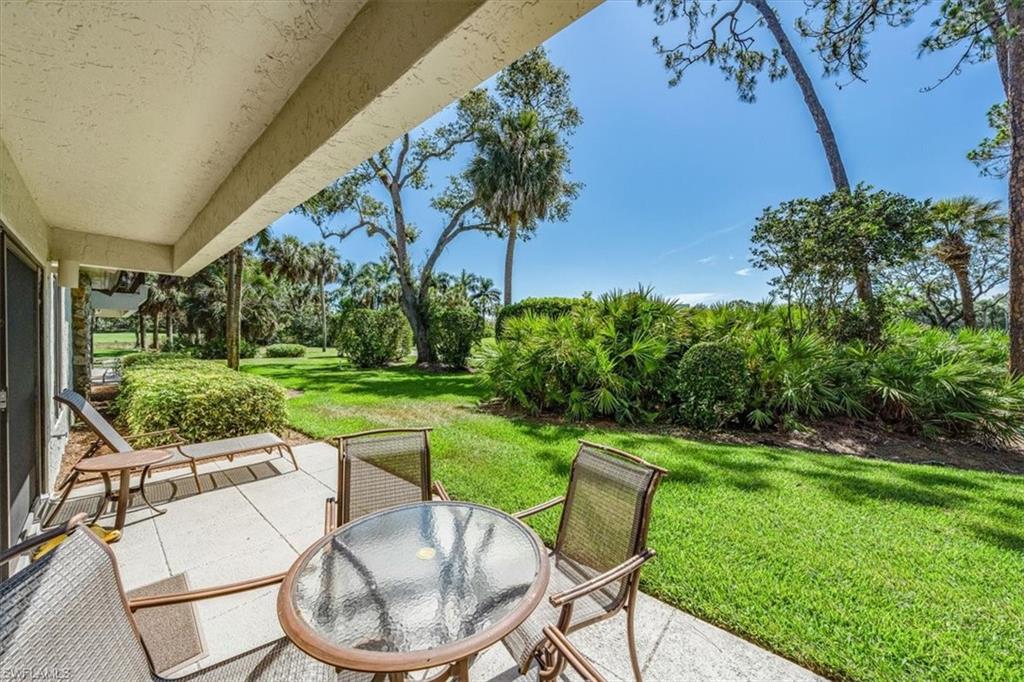C10413 - Immediate Full Mandatory Golf Member at Wilderness Country Club available. Spacious, light and bright 2-bedroom 2-bath condominium is located in an Audubon designed community with a Fantastic Arthur Hills Golf Course. This First-Floor furnished condominium features an open floor plan, solid surface countertops, white cabinetry, large walk-in master closet and a built-in desk. Enjoy covered parking, a golf cart, and a large golf cart garage with room for extra storage too! The Wilderness Country Club features a Championship Arthur Hills 18-Hole Golf Course, Full-service Clubhouse, Har Tru Tennis Courts, Bocce, Croquet and five swimming pools. As a Member of The Audubon Cooperative Sanctuary the Wilderness is an Incomparable Living Habitat for Wildlife. A Tropical Paradise in a Great Location conveniently located close to everything - Beaches, Shopping & Old Naples! Wilderness Golf Membership required currently $90,000 in addition to the real property. Initiation fee will increase for closings after December 31,2023.