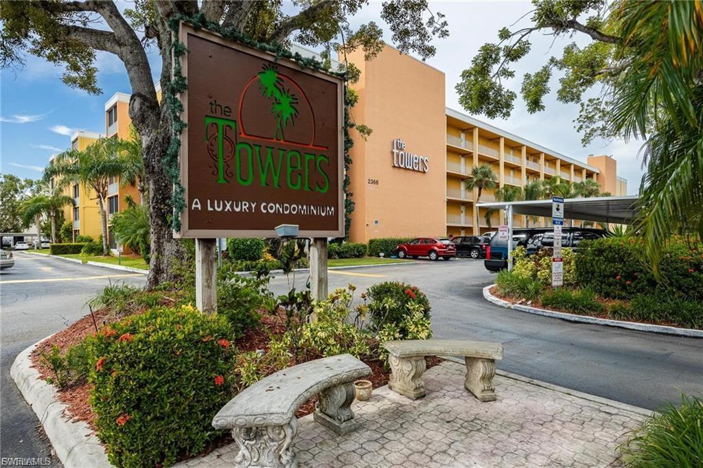 With its unbeatable price and prime location, this studio with a large living room is ideal for first-time homebuyers, snowbirds. The unit is conveniently located near the panoramic elevator, it offers a beautiful view of the community pool. Enjoy resort-style amenities including a heated pool, picnic tables, outdoor grills, and one covered parking space. Water is included in the condo fee. Close to shopping, dining, the Edson mall, beaches, the airport, and Downtown Fort Myers. Schedule your private showing today! Agents, please review the confidential remarks regarding the possibility of seller financing.