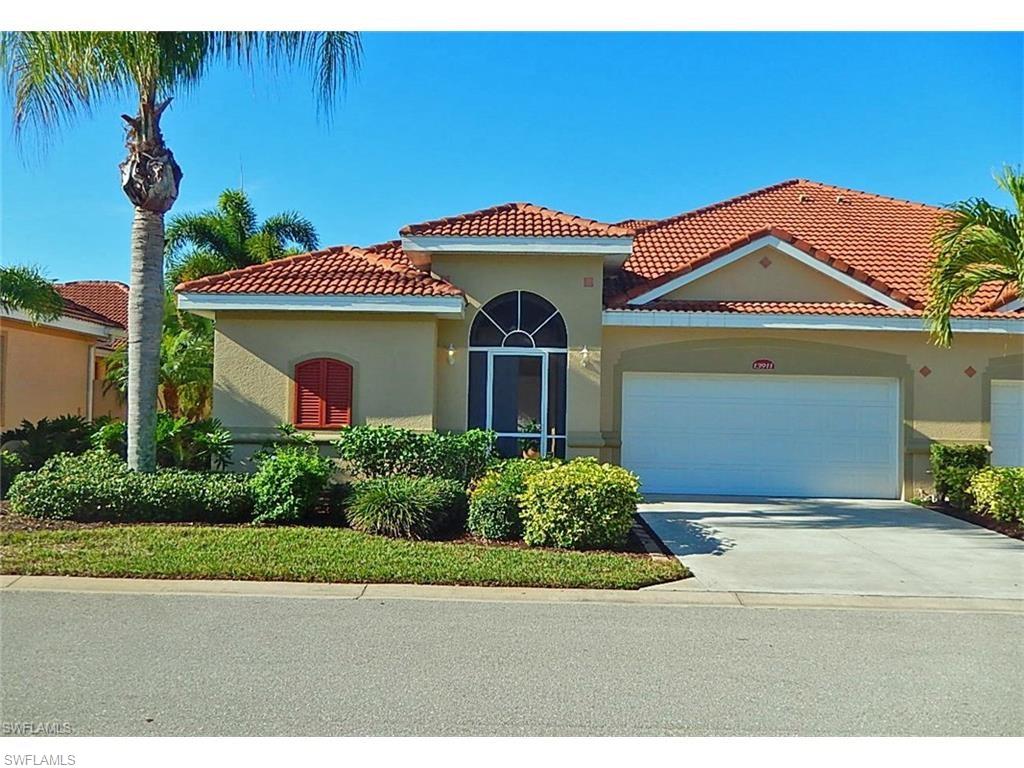 WHAT A GREAT LOCATION! With a South Fort Myers location, this is Bell Tower Park’s most spacious Courtyard Home plan, with spectacular water view, & move in ready. Large rooms, ground level master suite w/private bath & walk-in closet. Two bedrooms upstairs each with their own bathroom and walk-in closet. Across the spacious, private screened courtyard, a cabana w/kitchenette & full bath. Ideal for guests, hobby room or office. Want to add a spa? Courtyard is already 220V wired for one with plenty of room leftover. Large kitchen includes upgraded wood cabinets, Corian counters, s/s appliances, wet bar, snack bar & casual dining area. Fresh, pleasing colors, crown molding, main area tile floors, all meticulously maintained! Zoned AC with wi/fi thermostats. Two car garage w/epoxy floor & pull down attic stairs. Bell Tower Park gated community is unique. Quietly tucked back in off US-41 near shopping, entertainment, restaurants, parks, beaches, airport, but so quiet & secure. Lovely clubhouse with big pool, fitness center & extensive walking/biking paths w/easy gated access to Yarborough Linear Park. All the convenience of ground level living plus plenty of space for family & friends!