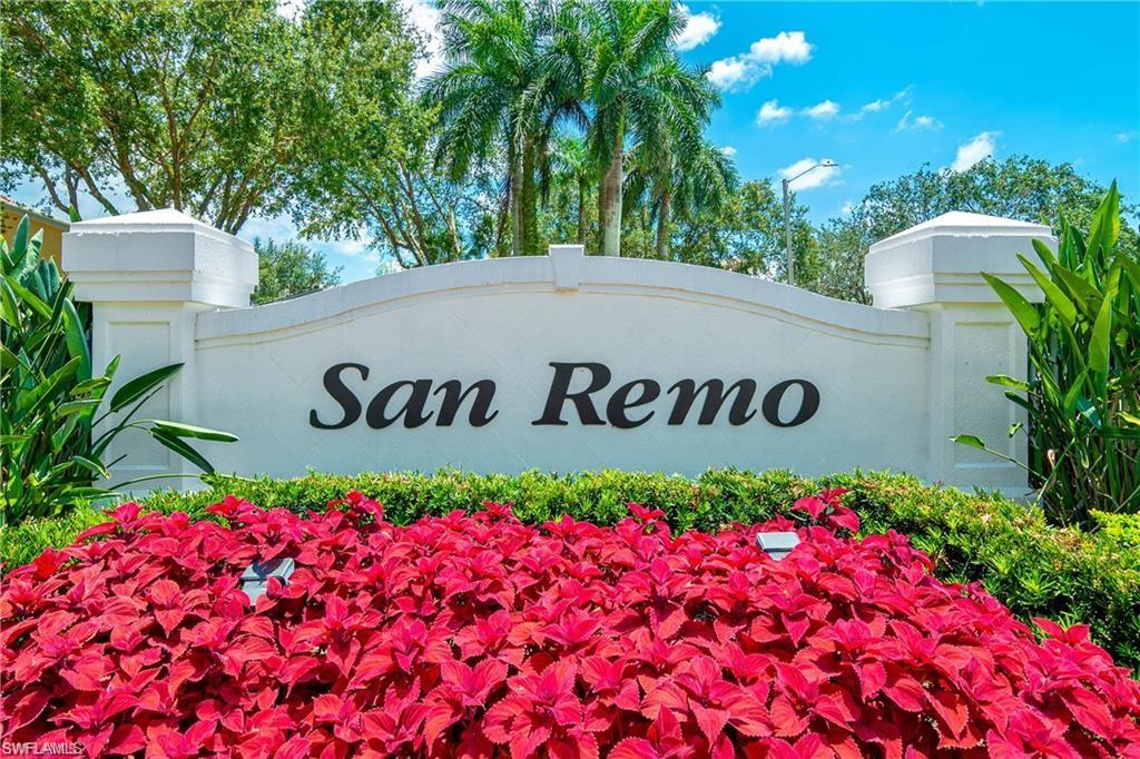 One or more photo(s) has been virtually staged, AI generated or rendered.  Welcome to your Florida retreat in San Remo, a gated enclave within the Palmira Golf Club community, conveniently located just east of Interstate 75 off Bonita Beach Road. This freshly painted 2 bedroom, 2 bath villa offers 1,540 square feet of living space, a two-car garage, and a screened lanai with a calming lake view. Step inside to soaring ceilings and an open, airy feel. The split bedroom design gives guests their own private wing, while the generous master suite is tucked away for quiet mornings and restful nights. A bright kitchen anchors this home for casual meals or entertaining.  Slide open the doors to the screened lanai and enjoy the relaxing lake views. San Remo also features community amenities including: a clubhouse and pool, plus fitness, pickleball, and tennis. From this Bonita Springs address, you are close to Gulf beaches and nature preserves. Shopping is equally convenient with everyday essentials nearby, along with a variety of restaurants ranging from casual local favorites to fine dining. Move-in-ready home that balances space, privacy, and low-maintenance comfort in a prime Bonita Springs community.