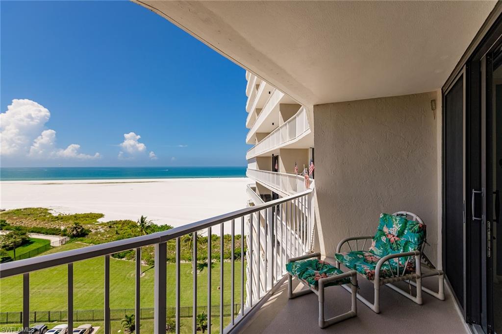 Sweeping beach views and amenities galore at this light, bright, and charming high floor condo in popular, newly renovated South Seas Tower One. Primary bedroom boasts beach views and a private en suite bath. Large open living room features new furnishings and access to your private balcony with dining set and lounge chair for enjoying your morning coffee or a famous Marco Island sunset. Guest bedroom with 2 twins and a second full bath to accommodate your friends and family. Upgrades include new furnishings in living and dining room, new window treatments and more. 

South seas offers an abundance of resort-style amenities including a community pool and spa, brand new fitness center, boat docks, tennis courts, pickle ball, bocce, shuffleboard, boat docks, walking trails and more! Walking distance to many of the islands favorite shops and restaurants and a short trip to downtown Naples.
