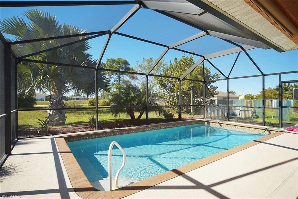 This is a VACATION RENTAL only. Owner will not consider annual rentals. Weekly rentals are welcome.
Villa Luisa is a 3-bedroom, 2-bathroom property with an electric-heated pool. This home sleeps a maximum of 8 guests (including children) and is not pet friendly. 

· · · · · PROPERTY PERKS · · · · ·
- Saltwater pool

· · · · · LOCATION · · · · ·
- Located in Northwest Cape Coral
- Close to Coral Oaks Golf Course
- Close to Gator Mike's Family Fun Park with go-karting & mini golf

· · · · · LIVING AREAS · · · · ·
- Flat-screen TV
- Comfortable seating

· · · · · KITCHEN & DINING · · · · ·
- Fully equipped
- Dining area with seating for 4
- Additional room for 2 at the breakfast bar in the kitchen

· · · · · BEDROOMS · · · · ·
- Primary Bedroom: Queen bed & flat-screen TV
- 2 Guest Bedrooms: 1st has a Queen bed, 2nd has two Twin beds

· · · · · BATHROOMS · · · · ·
- Primary Bathroom: Tub/Shower combo & single sink vanity
- Guest Bathroom: Tub/Shower combo & single sink vanity

· · · · · OUTDOOR LIVING · · · · ·
- Electric heated pool
- Western pool exposure
- Sun loungers
- Grill

· · · · · THIS HOUSE IS GREAT FOR · · · · ·
Travelers looking for a budget-friendly off-water property located close to Punta Gorda.