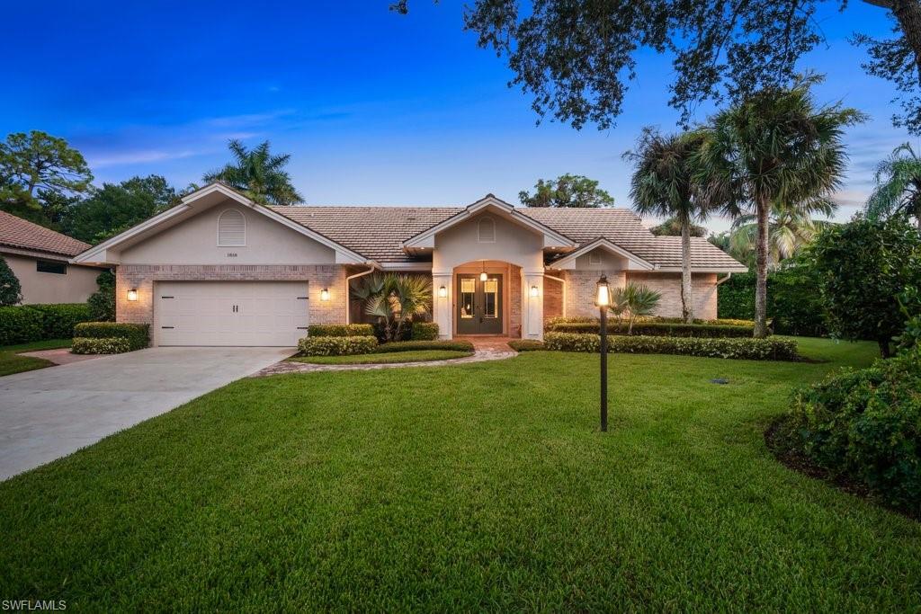 Gorgeous 3 bed+den/2 ½ bath w/ custom upgrades in the highly sought-after Villages of Monterey! No expense was spared in this home full of high-end finishes & custom built-ins. Light & bright w/ large windows. Built for family gatherings & entertaining! The kitchen has top of the line Wolf & Sub-Zero appliances, quartz countertops & island w/ sink & cabinets. A wine cooler, wall oven, elec. cooktop & plenty of cabinets for storage will delight the chef of the house!Screened lanai & oversized private backyard surrounded by trees. Relax in the cozy family room w/ working fireplace. Step out onto a custom shell-stone deck for a dip in the saltwater pool w/spa, dine & entertain poolside in comfort w/gas heater & elec.& music playing in the background via Sonos sound system. Spacious master bedroom has sliders leading out to the lanai, & master bath features tiled shower w/ glass doors, jacuzzi tub,granite countertops,& his/her sinks.Laundry room off the kitchen w/ new washer & dryer & large pantry closet. 2-car garage w/ built-in storage cabinets & epoxy flooring.Home sits on a cul de sac.Villages of Monterey is a mile away from Mercato and a short drive to Vanderbilt Beach. A+ schools