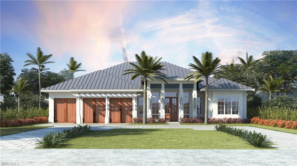 One of a kind Moorings new construction opportunity situated in a quiet area at the south end of Crayton Road on an oversized parcel just a short walk to the Moorings private beach access. An impressive coastally inspired collaboration between Crayton Road Development, Knauf Koenig builders, and Falcon Design. This 5 bedroom cottage style home uniquely offers nearly 5,000 square feet all on one level along with the finest possible finishes and brands, some of which include Sub Zero, Wolf, Bosch, Ruffino, Andersen, and Boen. Home also features a great room layout, service kitchen, natural stones, extensive custom millwork, and wide plank wood flooring throughout. Residence is finished with a tropically landscaped outdoor living area with heated pool and spa, outdoor kitchen with serving bar, automated roll down screens/shutters, and multiple fire features.