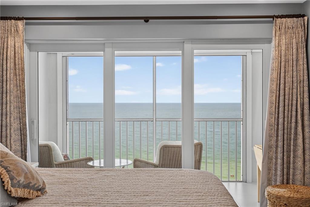 WELCOME TO CASA BONITA I #705...FOR YOUR MOST DISCERNING BUYER...ON THE BEACH...STUNNING GULF VIEWS...EXQUISITE RENOVATION...MUST BE SEEN TO BE APPRECIATED!

The Custom Renovation of this 2 bed/2 bath, 7th floor condo includes:
~Renovated Ceiling with recessed lighting throughout, no popcorn ceiling nor hanging wires!
~24" x 24" porcelain tile throughout the condo which continues onto the spacious balcony,
~Impact sliders lead you to the BALCONY complete with new electric shutters...the perfect place for enjoying the dolphins playing in the Gulf and the everchanging Florida Sunsets!
~the KITCHEN boasts walls taken down for an open concept floor plan, GE Profile Stainless appliances and Bosch dishwasher, ROHL porcelain farm sink, quartz counters & quartz backsplash, beautiful wood cabinetry - some with glass fronts, additional cabinetry under the counter on the dining side, pantry, custom fan/light, and crown molding.
~the GREAT ROOM flows from the kitchen complete with large dining area, beautiful chandelier, and spacious living area with large modular sofa, designer drapery, and sliders leading out to the balcony.
~PRIMARY BEDROOM with beautiful Gulf views and sliders leading onto the balcony, designer drapery, brand new upscale furniture, 2 closets with custom closet system. The en suite bathroom with new vanity, all new lighting/plumbing fixtures, walk-in shower with sea glass color tile, heavy glass shower doors, Brondell bidet and extra linen closet.
~GUEST BEDROOM has a full trundle bed, plantation shutters, custom closet system, and Bay views! It is located next to the guest bathroom. Guest bath has tub/shower combination with beautiful tile/glass shower doors, new vanity and lighting/plumbing fixtures.
~LAUNDRY ROOM has full size black LG washer and dryer, extra shelves for storage.
~ 2025 A/C & 2025 Hot Water Heater, solid wood doors throughout, sold turnkey furnished, deeded parking, and a double sized storage closet on the ground floor complete this piece of paradise.

This well maintained, financially and structurally sound building complete with brand new community room for watching sports, playing cards, & friendly gatherings, with doors leading out to a sparkling beachside pool is  nestled on the quiet Little Hickory Island, away from the busy traffic, but with the convenience of dining and shopping nearby.
Enjoy walking/biking on the island and to the nearby Coconut Jacks for waterfront dining and to Docs to enjoy music, food, sunsets, & rent water toys/jet skis, etc. Take a boat out-rent one from the nearby marinas- to enjoy the beautiful Gulf and explore the Back Bay waters. Nearby boating restaurants include Docs, Fish House, and A short drive to the Promenade, Coconut Point, and Mercato Malls, dining, grocery stores, and 30 minutes to the airport!
***GULF/WATER VIEWS FROM ALL ROOMS***Welcome Home to Casa Bonita I #705!