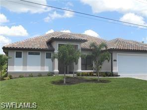 The Marlin offers 3 Beds, 2 Baths and Den. The open kitchen has granite, walk-up bar and separate breakfast nook overlooking the back lanai and pool area. There is 18” tile throughout with carpet in the bedrooms. The master suite includes a tray ceiling feature; the master bath is spacious with double sinks, a walk-in closet, a large walk-in rain shower and slider entry to the back lanai and pool. The details of this home include 12' ceilings in great room with double tray ceiling and 8' doors throughout. THIS IS LOCATED 3 BLOCKS FROM THE CALOOSAHATCHEE WITH DIRECT GULF ACCESS.