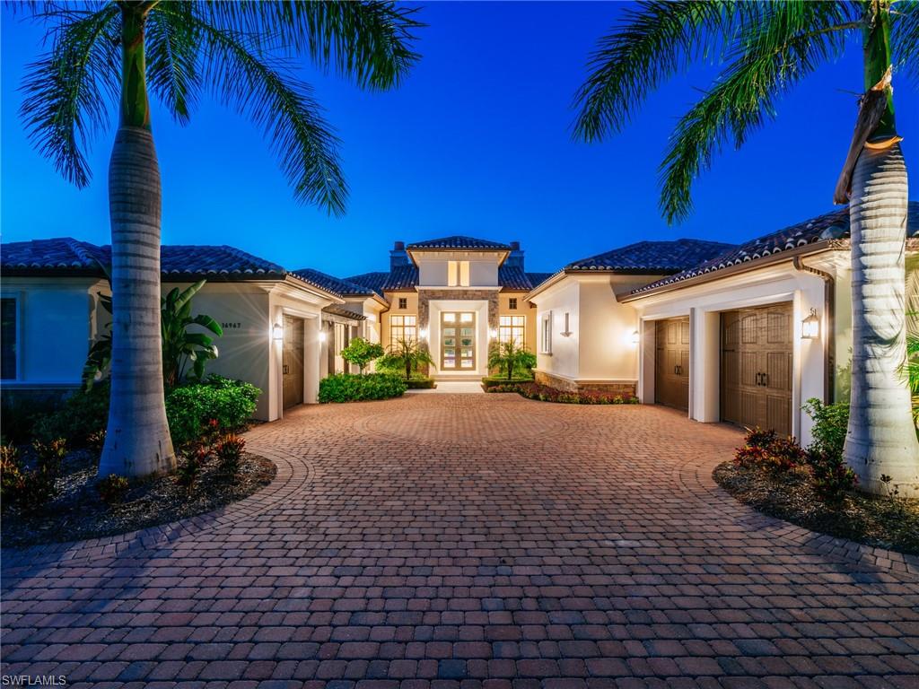 NEVER LIVED IN!! Stunning 4 bedroom, 4.5 bathroom home beautifully situated in one of Mediterra’s most desirable neighborhoods. This fabulous award winning London Bay floor plan gives way to an expansive outdoor living space. Enjoy tranquil sounds of the waterfall from pool and spa. This is a must see home with a fully automated control four system, surround sound, electric roll down screens and a Buzz off mosquito misting system with spotless unused Wolf and Sub-zero appliances.