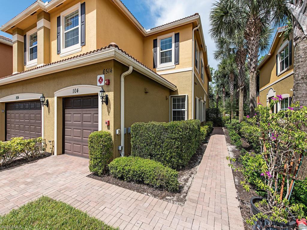 This first floor end unit has been exceptionally maintained and is being offered fully furnished.  This condo is in perfect condition, tastefully decorated with high-end contemporary furnishings, very neutral decor.  Upgrades include tile throughout, designer cabinets in kitchen and baths, granite countertops throughout, upgraded bathroom tile, insulated garage door, energy efficient fresh air system, and new A/C unit in August, 2017.  Marbella Lakes is conveniently located to downtown Naples and just a few miles to the beach.  The community is gated, has a full time social director, a large clubhouse with fitness room, game room, indoor basketball court, a large resort style pool and two har-tru tennis courts.