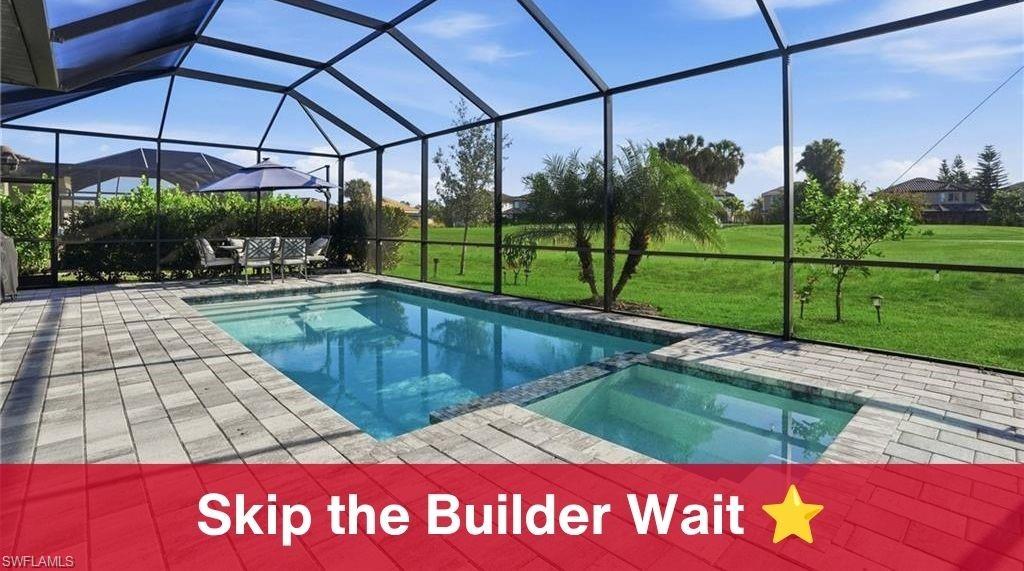 Move-in ready, competitively priced, built in 2023 this stunning pool home in Valencia Golf & Country Club offers the perfect combination of modern design, premium upgrades, and immediate enjoyment—without the wait of new construction.

Offering 3 bedrooms plus a den, 3 full bathrooms, and a spacious 3-car garage, this exceptional home features an open-concept floor plan filled with natural light, soaring ceilings, impact-resistant windows and doors, and elegant designer touches throughout. The gourmet kitchen is the heart of the home with quartz countertops, stainless steel appliances, custom cabinetry, and an oversized island perfect for entertaining.

The spacious primary suite offers dual walk-in closets and a luxurious spa-inspired bathroom. Step outside to your private screened lanai where a heated pool and spa overlook peaceful golf course views—the perfect setting for relaxing or hosting guests year-round.

Why wait to build when this home already includes premium upgrades, beautiful modern finishes, and a custom pool and spa? Comparable new construction with similar upgrades can cost significantly more and take months to complete.

Located in one of Naples' most desirable gated communities with optional golf membership and low HOA fees, residents enjoy resort-style amenities including golf, a clubhouse, fitness center, pool, tennis, and more.

This meticulously maintained home is truly turnkey and shows like a model. Immediate occupancy available. Experience one of the best opportunities in Valencia Golf & Country Club and start enjoying the Southwest Florida lifestyle today.