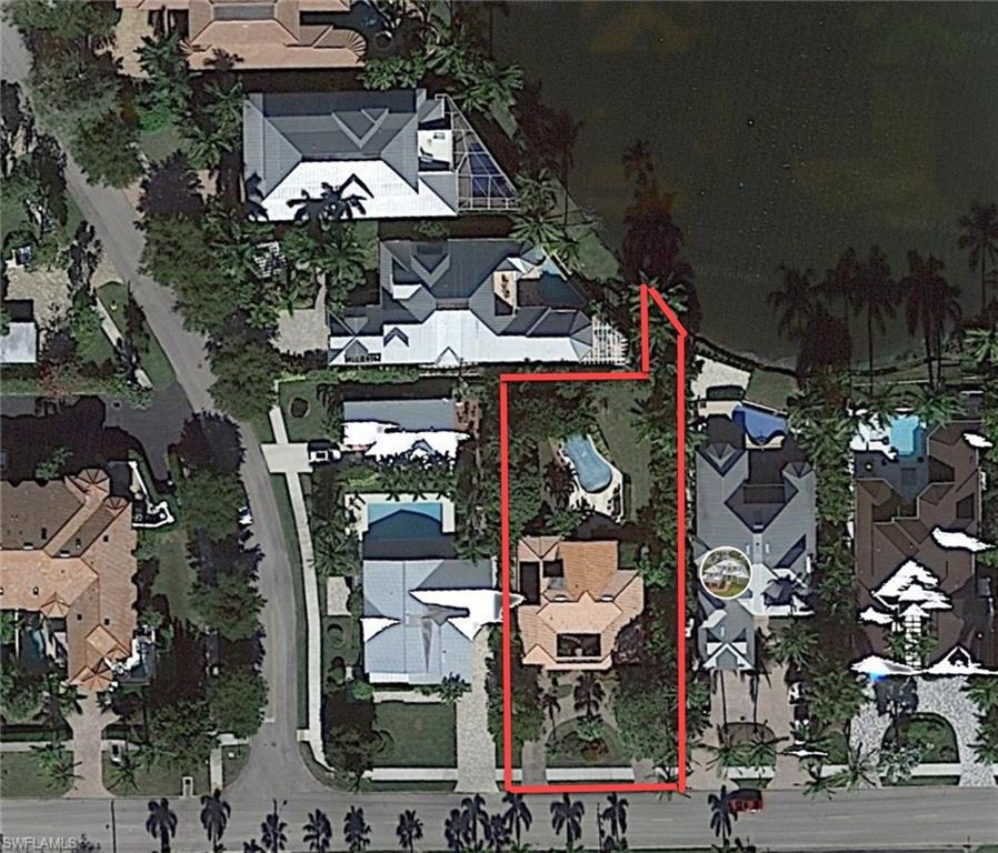 Incredible development opportunity in the heart of downtown Olde Naples. Oversized lot with lake access, just three and a half blocks to the beach, and even closer to all of the shops and restaurants on both 5th Ave South and 3rd Street. Cambier Park is down the street.  Build up and you will have spectacular views of Spring Lake off the back of the home. This is a beautiful, ideally located piece of property to make your dream home a reality. Paradise is calling! Please note price is based on land and location. Existing house is not habitable.