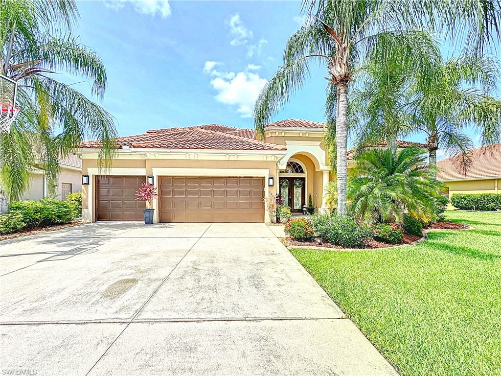 Located in the prestigious gated community of Promenade East within The Forum, this exceptional residence blends elegant indoor comfort with resort style outdoor living, all framed by serene lake and sunset views. Designed for both Luxury living and refined entertaining, the home offers 5 bedrooms plus a dedicated den, including a spacious first floor primary suite, guest bedroom, full bath, and office on the main level. With 3,637 square feet under air and an oversized 3 car garage featuring custom cabinetry and epoxy flooring, the property delivers both luxury and functionality. The second floor extends the home’s versatility with three additional bedrooms, two bathrooms, and a generous loft ideal for recreation or relaxation. Outdoors, the residence impresses with a premium 1,400 square foot shell stone travertine screened lanai, a refinished saltwater pool, and an integrated spa—creating a private retreat for year round enjoyment. Recent upgrades elevate peace of mind and long term value, including a new tile roof (2018), new A/C units with UV Bulbs (2021) and a 500 gallon buried propane tank powering the gas heated pool, spa, and cooktop. Inside, the home has been thoughtfully enhanced with multi step crown molding, custom wainscoting, and a fully remodeled primary bathroom featuring a freestanding soaking tub. Promenade East offers a quiet, private setting with low HOA fees that include landscaping, lawn care, exterior pest control, and irrigation—delivering a low maintenance luxury lifestyle in one of the area’s most desirable communities.