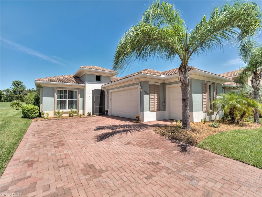 Do not miss this immaculate, custom, WCI built San Remo home. This gem is situated on an oversized pie shaped lot to the rear yard. This means expansive views of sunrise and sunset over the beautiful golf course and then privacy from your side neighbors. This home features a gourmet kitchen with tons of shaker style cabinets. Open concept great room joins the extra large lanai with a privacy wall, newer outdoor kitchen and is perfect for entertaining. Swim, relax & exercise in your very own salt water, heated lap pool. Located near the end of a Cul-De-Sac street for low traffic. Oversized 2 car plus a golf cart garage. Don’t miss the queen murphy bed in the second bedroom. How about low to no electric bills? This home owner just installed a 16.8 KW whole home and pool solar electric system. Pelican Preserve is an Active 55+ Gated community with activities and amenities to fill your days & evenings choose tennis, pickleball, movie theater, arts & crafts, billiards, wood shop, state of the art fitness facility, 37 acre preserve with boardwalk are a small sampling of what Town Center has to offer. Multiple options for Golf club membership also available. Stop planning, start living…