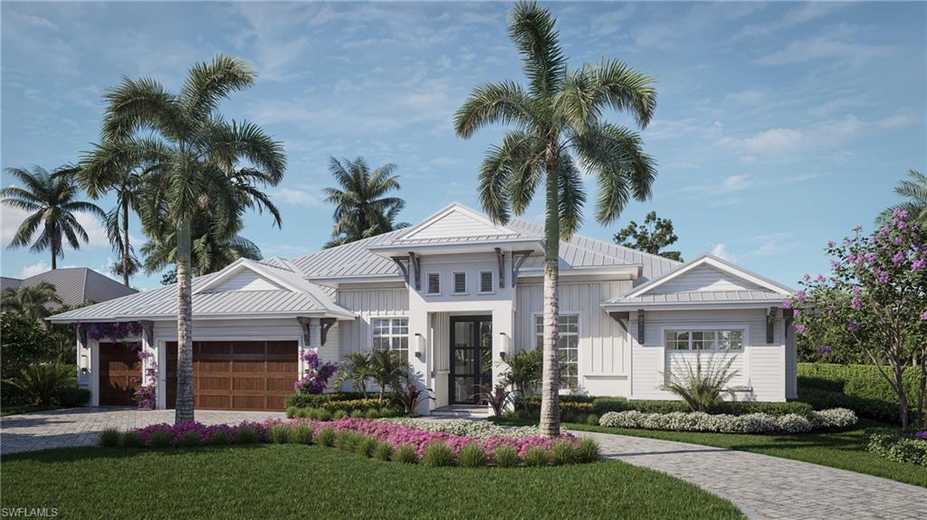 100 FT WIDE LOT in Naples Park! This spectacular 4 bed + den, 4.5 bath residence designed by JMDG Architecture features a 3 CAR GARAGE. This gorgeous home showcases high-end finishes & upgrades throughout w/an open concept floor plan, Elegante wide plank wood flooring, hurricane impact doors/windows, Lutron smart lighting and 14 ft ceilings. The bedrooms provide peacefulness and privacy each having its own en-suite bath. The light & bright kitchen showcases quartzite counters, walk in pantry, high end cabinetry & Jenn Air appliances with a gas cooktop. The 9t sliders flow seamlessly to the outdoor living area w/summer kitchen, resort style gas heated pool/spa with concrete poured deck. This backyard oasis was built for entertaining w/large outdoor living area which showcases the Florida lifestyle at its finest. Residence is built on a double lot at an elevation exceeding building requirements & finished with a metal roof.