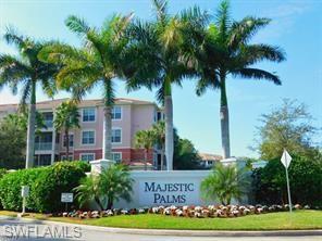 Beautiful Lakeview end unit Spoonbill Model home in the gated community of Majestic Palms. The community did not have any water damage in living areas of homes , withstood a cat. 4 hurricane.    
 This 2nd floor condo has 1797 sq. ft. of living area with a one car garage. The home has 2 bedrooms plus a den, great room with vaulted ceilings, dining room, breakfast area with large island and a screened tiled lanai that overlooks a tranquil lake.  The condo has ceramic tile in main living area and carpet in bedrooms.  The community has a geo thermal heated and cooled resort like pool with a bbq area. Majestic Palms is located close to beach, Sanibel, shopping, and RSW airport. All this and low fees.