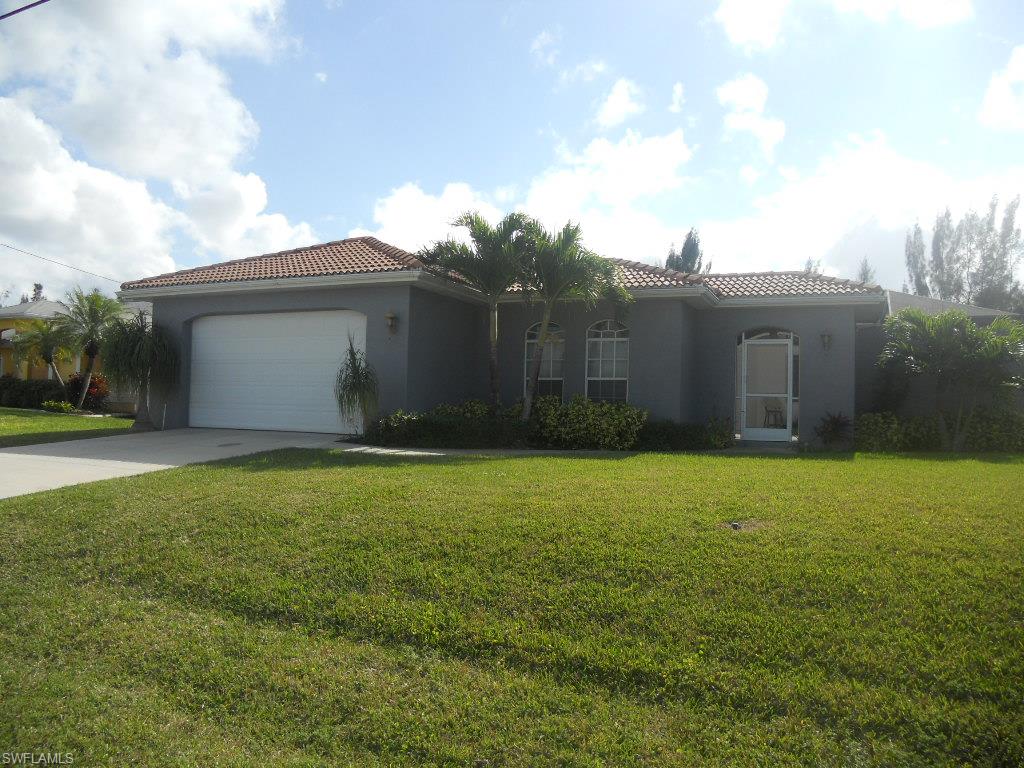 SELLER IS VERY MOTIVATED!  This SIMPLY CAPTIVATING COURTYARD HOME is located on a fresh water canal in the popular SW Section of Cape Coral.  Upon arrival you are greeted by a grand exterior foyer that leads to an interior Courtyard that will serve as your private Oasis in the Florida Sun.  Your entertaining dreams realized here as you relax around your pool.  This home features a Cabana (home office, guest room, bonus room, etc) with entrance from the courtyard, Tile roof, tile floors, tray ceilings, granite, crown molding, screened in pool, plus a wooden dock.  This home offers a free flowing open concept living area.  Come enjoy the Florida lifestyle starting today.  Easy access to beaches, shopping, restaurants, etc.