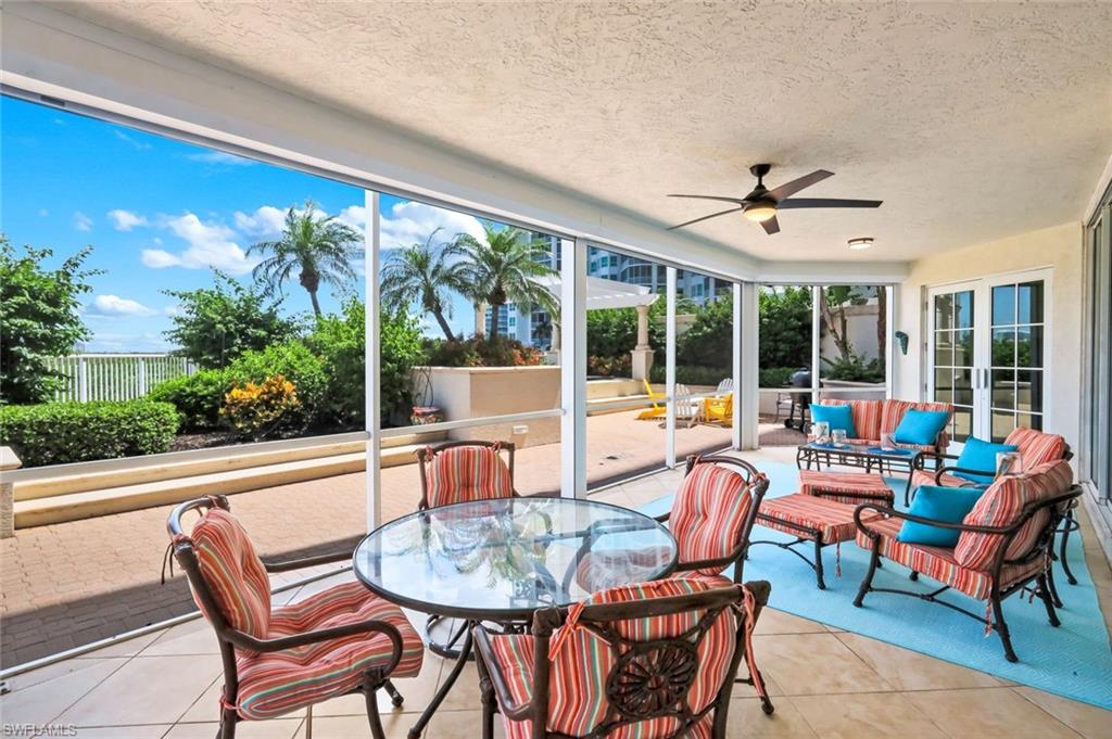 A rare opportunity to enjoy expansive outdoor living in The Grande Preserve at The Dunes of Naples. This west-facing terrace residence in Grande Dominica offers 2,919 square feet under air, complemented by a 482-square-foot screened lanai and an expansive, lushly landscaped private terrace. Together, these exceptional outdoor spaces create a setting rarely found in condominium living, with abundant room for relaxing, entertaining, and enjoying beautiful Naples sunsets.

The spacious interior features three bedrooms, each with an ensuite bath, plus a powder room. A separate guest wing provides family and visitors with added privacy, while the generous living areas open to the lanai and terrace beyond. The residence offers an excellent opportunity to update and personalize the interior to suit your own style while enjoying the space, privacy, and distinctive outdoor lifestyle of a Grande Preserve terrace residence. A private elevator entry and two under-building parking spaces add to the convenience of everyday living.

Grande Preserve residents enjoy their own private pool and spa, fitness room, and barbecue areas, along with access to the exceptional amenities of The Club at The Dunes. The Club features a resort-style pool and spa, indoor and outdoor dining, a poolside Tiki bar, a state-of-the-art fitness center, and an active tennis and pickleball program. Guest cottages are also available for Dunes residents to reserve, providing a convenient option for accommodating visiting family and friends.

Membership in the private Floridian Beach Club is available for transfer, adding another dimension to the Naples lifestyle. The Floridian shuttle picks you up at your building, and within minutes you can be at the beach enjoying the Club’s Gulf-front setting, pool, bar and restaurant, and beachside services including chairs, umbrellas, and food and beverage service.

Just steps from The Club and a short walk to Vanderbilt Beach, The Dunes offers an exceptional North Naples location convenient to dining, shopping, 5th Avenue, and all that Naples has to offer. Grande Dominica T-04 presents a distinctive opportunity to create a residence that reflects your own style while enjoying exceptional private outdoor space and the amenities and lifestyle of The Dunes.
