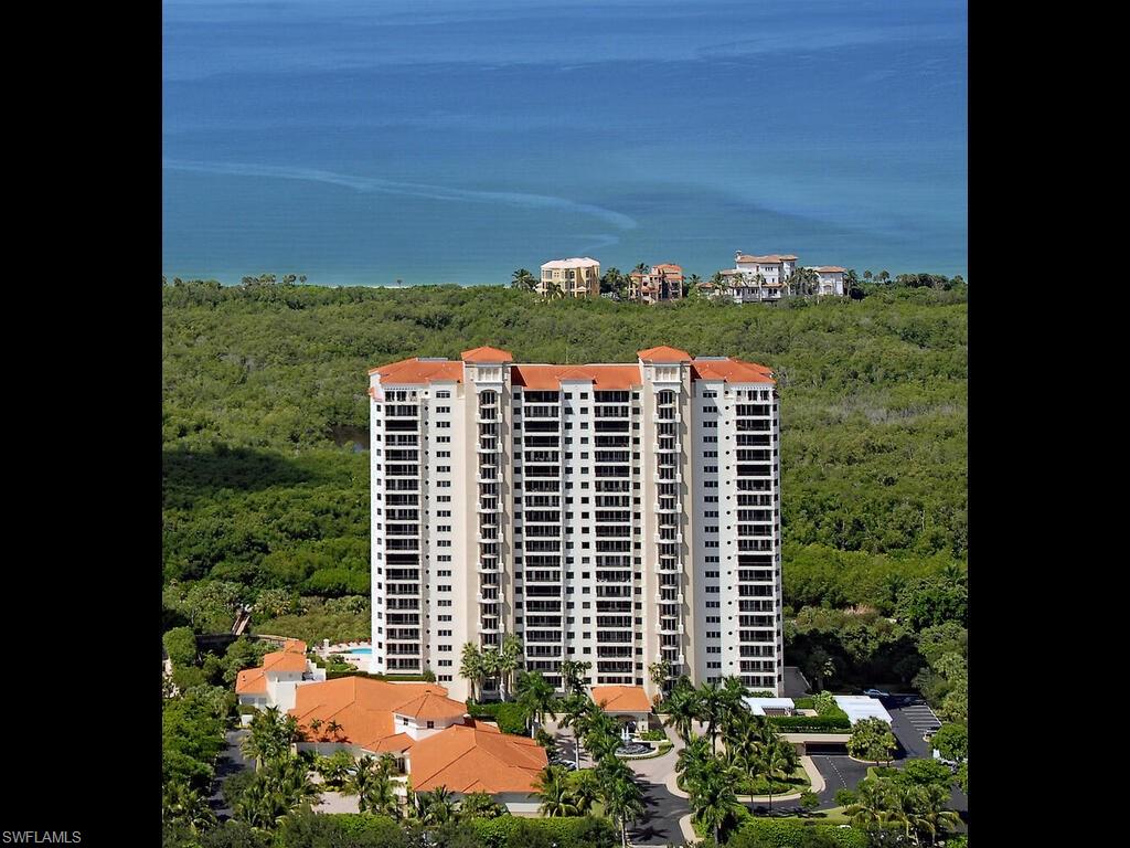 Rarely available 4th floor, 2555 sq. ft. end unit, 2 bedrooms plus den home is ready for your pleasure and enjoyment.  Enjoy the sounds of songbirds and gentle warm breezes from two large sunrise and sunset terraces, or simply immerse yourself in the nature that is on your doorstep by walking the berm, a meandering wooden walkway through the mangroves and scenic waterways that ends at the white sand beach and private clubhouse with outdoor dining. Situated within The Marbella, a luxury high rise with wonderful neighbors and genuinely helpful staff, the amenities are second to none with concierge, dining including room service and healthcare assistance when needed right at your fingertips.