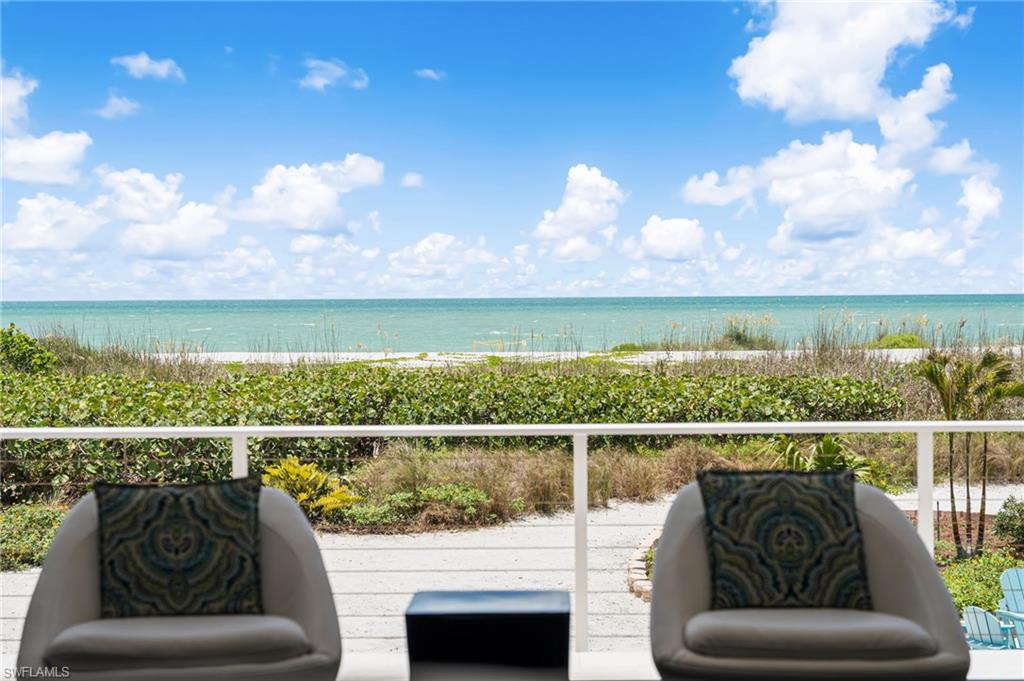 Experience the ultimate in beachfront living at 4577 Waters Edge Lane, a beautifully renovated four-bedroom, four-bath residence perfectly positioned along the pristine shores of Sanibel Island. Offering breathtaking Gulf views, direct beach access, and an exceptional blend of luxury and coastal elegance, this home captures everything that makes island living extraordinary.

Designed to maximize natural light and showcase the stunning waterfront setting, the home features soaring ceilings, skylights, and an open-concept floor plan that seamlessly connects indoor and outdoor living spaces. The thoughtfully designed kitchen is a true showpiece, featuring custom blue cabinetry, quartz countertops throughout, and premium Thermador appliances, creating a space that is both functional and visually striking.

The main living area is designed to fully embrace the beachfront lifestyle, featuring expansive impact-rated accordion glass doors that open completely to the lanai, creating a seamless transition between the interior living space and the breathtaking Gulf views beyond. Whether entertaining guests or simply relaxing at home, the disappearing wall of glass invites the sights, sounds, and ocean breezes of Sanibel's shoreline directly into the home.

Each of the four bedrooms offers comfort and privacy, while all four bathrooms were beautifully remodeled in 2025 with sophisticated finishes and timeless coastal design. Impact-resistant doors and windows throughout provide peace of mind while framing spectacular views of the Gulf and surrounding tropical landscape.

Major updates include a new roof, air conditioning system, and water heater, all installed in 2022, allowing for worry-free ownership. Every detail has been thoughtfully updated to enhance both beauty and functionality.

Whether enjoying morning coffee with the sound of the waves, hosting sunset gatherings on the lanai, or taking a few steps down to the sand, this exceptional beachfront retreat offers the very best of Sanibel Island living. Rarely does a home combine modern updates, luxury finishes, and direct beachfront access so effortlessly in one extraordinary property.