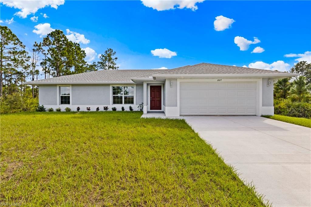 Please see the link for the Chateau II Model 3-D Virtual Walkthrough.
This home speaks for itself! The pre-construction completion date is March of 2021, this NEW HOME site is located in a very quiet neighborhood and is equipped with all neutral and updated features. The open floor concept and screened-in patio allow adequate space for your family, friends, and even entertaining. This very landscaped home features granite countertops throughout the home, stainless steel appliances in the kitchen, recessed lighting, and the well loved cathedral ceilings. Who wouldn't want a brand new home? This property will not last long! Colors may vary slightly. Tile is in the main areas (pictures show tile throughout). This home comes with a 2-10 Home Buyer Warranty and storm protection panels.