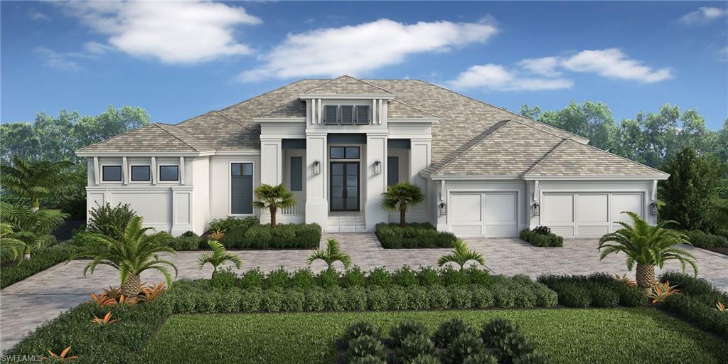 Award Winning Stock Custom Homes’ collaborates with R.G.Designs and SOCO Interiors. Four bedrooms, plus a bonus room, four full bathrooms, a powder bath, and a pool bath. The design will be very light and bright, with a palette of whites, soft greys, and caramel throughout and contrasting shades of black and a deep-sea blue. Similar products and materials will be used inside and out to create a cohesive space with an emphasis on entertaining and comfort. The ceilings will have simple and elegant details, and an oversized porcelain tile will be throughout all of the main living areas. Furniture will be clean-lined and contemporary, while the light fixtures will be a mix of finishes and unique materials to add character to the spaces. A beautiful wine room is a focal feature upon entry, with metal racks, wood columns, and white stone accents. The bonus room will be ideal for family nights set up as a secondary movie watching space with a generous sectional. The study will contain a wall of built-ins with details wrapping across the room, making it a beautiful and ideal space for a home office.