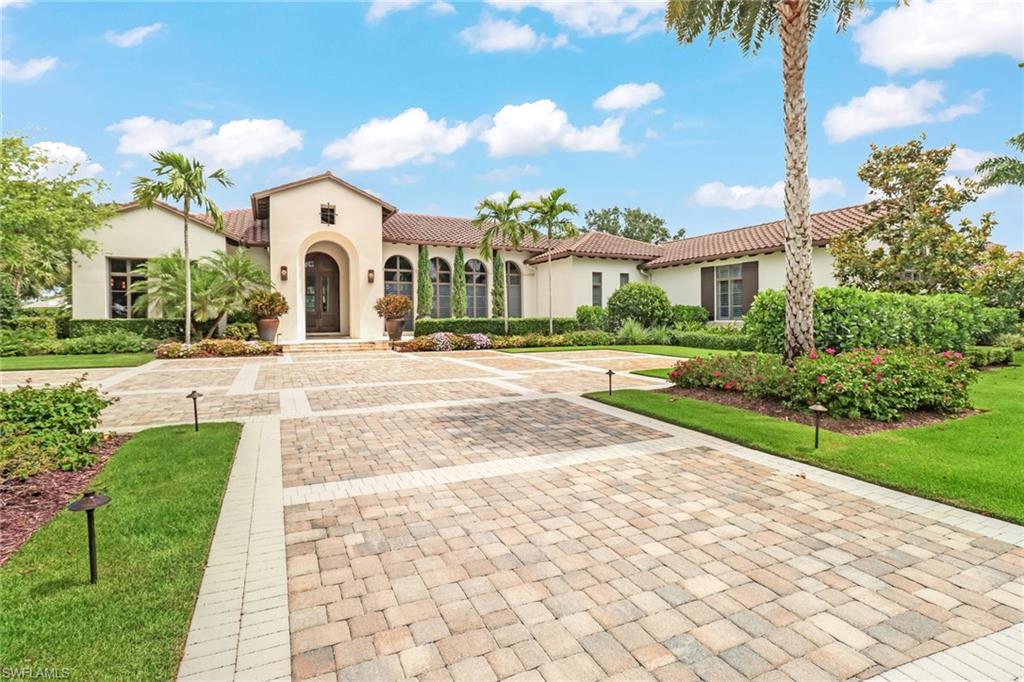 From the moment you pull up to this gorgeous estate built by Diamond Custom Homes, you will be blown away by it's beauty and extra special touches. The centerpiece of the home is a 34' by22' great room accetuated by wood beams on the vaulted ceiling.  This fully furnished 4BR+Den home features separate his and hers master bathrooms, media room with built-in desk, private putting green, large entertaining space inside and outside, spectacular lake and golf course views, open floor plan, generator, control-4 system, large distinguished bedrooms, 3-car and 1-golf cart garage, and an air-conditioned room in garage. Quail West Country Club is a fabulous community with 8 lighted har-tru lighted tennis courts, 2 championship golf course, full service beauty salon, restaurants, 2-story fitness center and so much more.
