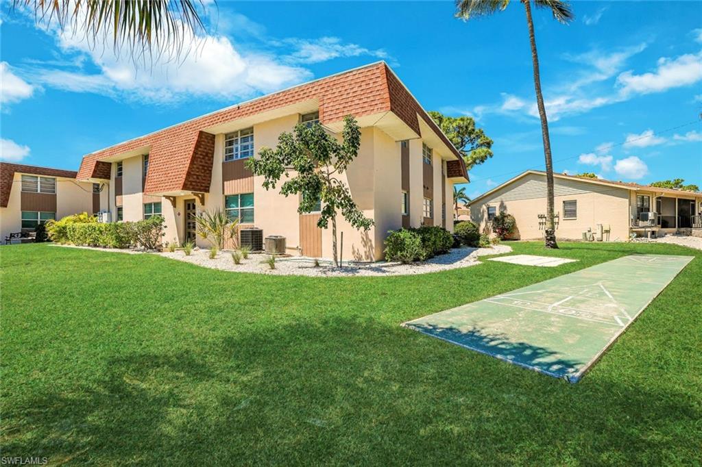 Beautiful second floor unit with income producing potential! 30-day minimum rentals or annual rentals are permitted.  One bedroom, one bath in a central Marco Island location. Marco Villas is walking distance to shopping, entertainment and Veterans Park! Exceptional value, perfect for investors looking for a spot on Marco Island. The main living space offers tile flooring and plantation shutter windows. The updated kitchen is equipped with modern appliances. The bathroom offers a walk-in shower and updated cabinets. Replaced in 2015, the air conditioning unit offers comfort year-round. The unit also features keyed storage and a common area laundry facility. 1 pet is permitted by the HOA, as well as 1 assigned parking space.