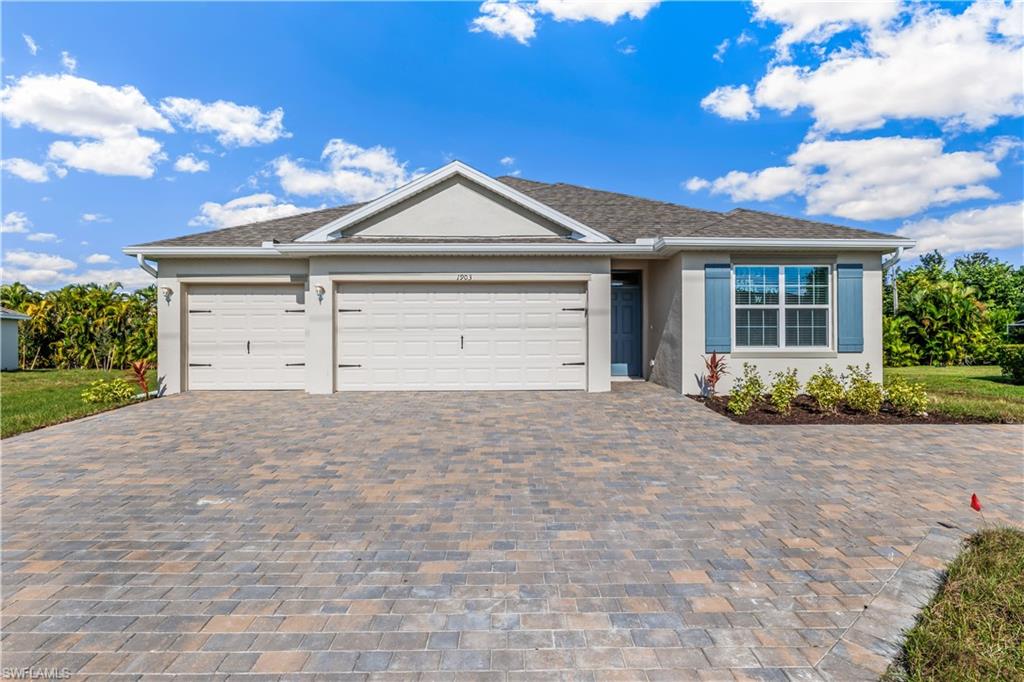 Welcome to the Madison, a thoughtfully designed 4-bedroom, 3-bath, 3-car garage home offering 2,020 square feet of comfortable single-story living in Cape Coral. This popular floor plan features an open-concept layout with plank tile flooring throughout, Tiled Shower Walls and Impact Glass, ideal for both everyday living and entertaining.

The spacious kitchen overlooks the living and dining areas and includes a full whirlpool appliance package, ample cabinetry, a pantry, and generous counter space, making it the heart of the home. The primary suite is privately situated and offers a large bedroom, walk-in closet, and an en-suite bath with dual sinks and a walk-in shower.

Three additional bedrooms provide flexibility for guests, a home office, or multigenerational living, with three full bathrooms thoughtfully placed for convenience. Enjoy Florida living year-round with a covered patio, perfect for relaxing or entertaining outdoors.

Additional highlights include Paid Assessments, an indoor laundry room, 3-car garage for extra storage or vehicles, and durable construction backed by D.R. Horton’s new-home warranty. Located in a growing Cape Coral neighborhood with easy access to shopping, dining, schools, and major roadways.

Don’t miss this opportunity to own a brand-new home with modern design, functional space, and quality craftsmanship.