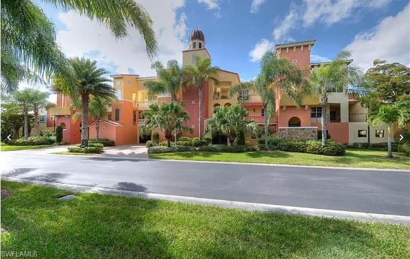 Welcome to Rapallo at Coconut Point! This 2nd-floor Terrace condo offers 1,346 sq. ft. with 2 bedrooms plus a den, 2 bathrooms, and beautiful lake and fountain views.

The open kitchen features granite countertops, a stone tile backsplash, stainless appliances, and a raised breakfast bar. The owner’s suite includes private balcony access, dual granite vanities, and a tiled walk-in shower with dual shower heads. Additional highlights include fresh paint and carpet, assigned covered parking, secured building entry, elevator access, and a 24-hour guarded gatehouse.

Rapallo offers a true resort-style lifestyle with lagoon-style pools, lap pool, spa, Har-Tru tennis courts, fitness center, bocce, clubhouse, and more.

Located just steps from Coconut Point Mall, minutes to beaches, dining, shopping, and approximately 15 minutes to RSW Airport. Schedule your private showing today. Virtually staged photos
