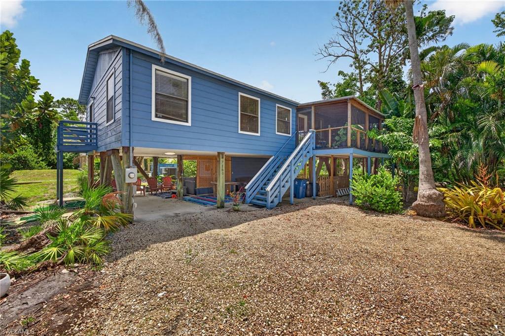 Experience the laid-back island lifestyle in this elevated 3-bedroom, 2-bath stilt home. Located just a short ride from Pineland Marina and Tarpon Lodge. The home features a new roof installed in 2023, an open coastal feel, and a large storage room underneath—perfect for storing fishing gear, kayaks, golf carts, tools, or all your island toys. Situated on a spacious lot, this property also offers a rare opportunity to expand, as the two adjacent lots to the left of the home are also available for purchase from the same owner, providing added privacy, future building options, or investment potential. Enjoy everything island living has to offer—from world-class fishing and boating to waterfront dining, breathtaking sunsets, and the natural beauty that makes Pine Island so special. Whether you're searching for your primary residence, a vacation retreat, or an income-producing rental, this property is your opportunity to own a piece of paradise with room to grow.