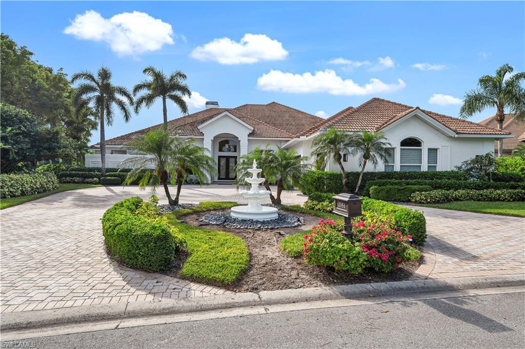 Golf Membership AND spectacular 180 degree water views!!!!  Superior lot and location overlooking the 7th hole of the Palm Course. Western exposure!! Huge lanai with pool, spa, outdoor kitchen and firepit as well as multiple outdoor conversation and eating areas. Fireplaced Great Room design showcases enormous kitchen and encompasses formal dining and entertaining areas as well as casual options.  Four bedrooms, 4 1/2 baths and a primary suite of unparalleled proportions. Full house generator, new appliances, extensive re-landscaping, crown moulding, coffered and volume ceilings, tile and wood floors and a myriad of upgrades (see list). 30,000 sq ft health facility with multiple fitness and recreational opportunities as well as indoor and outdoor dining. Grey Oaks is home to 3 golf courses and is one of Naples' premiere golf venues.  Perfect location with accessibility to shopping, dining, beaches, private airport and more.  A dream home in a dream location.
