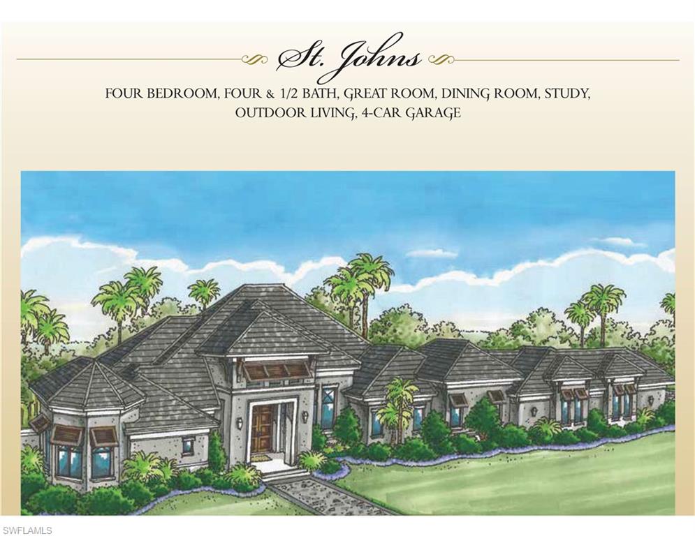 The St. John's Model by Florida Lifestyle Homes is a four-bedroom, 4.5 bath open floor plan. Sitting on a lot that is almost 1 acre, the St. John's features finely detailed ceilings including a barrel ceiling in the study, decorative coffers in the Great Room and Foyer and coffered ceilings with beams in the Master Suite. Wood floors throughout with tile inlay at the foyer, hallway and dining room. The kitchen features a grand island, butler's pantry, dual dishwashers and double ovens among other gourmet details. This plan features a wonderful indoor/outdoor connection to an expansive outdoor living area featuring a fireplace, summer kitchen and fire pit. The luxurious pool and spa with water feature complete the ultimate package of Florida living. This lot is located on the preserve and provides outstanding privacy. Every detail is exquisite with Florida Lifestyle Homes' quality and attention to detail. A $50,000 Builder credit toward the social membership is currently being offered.
