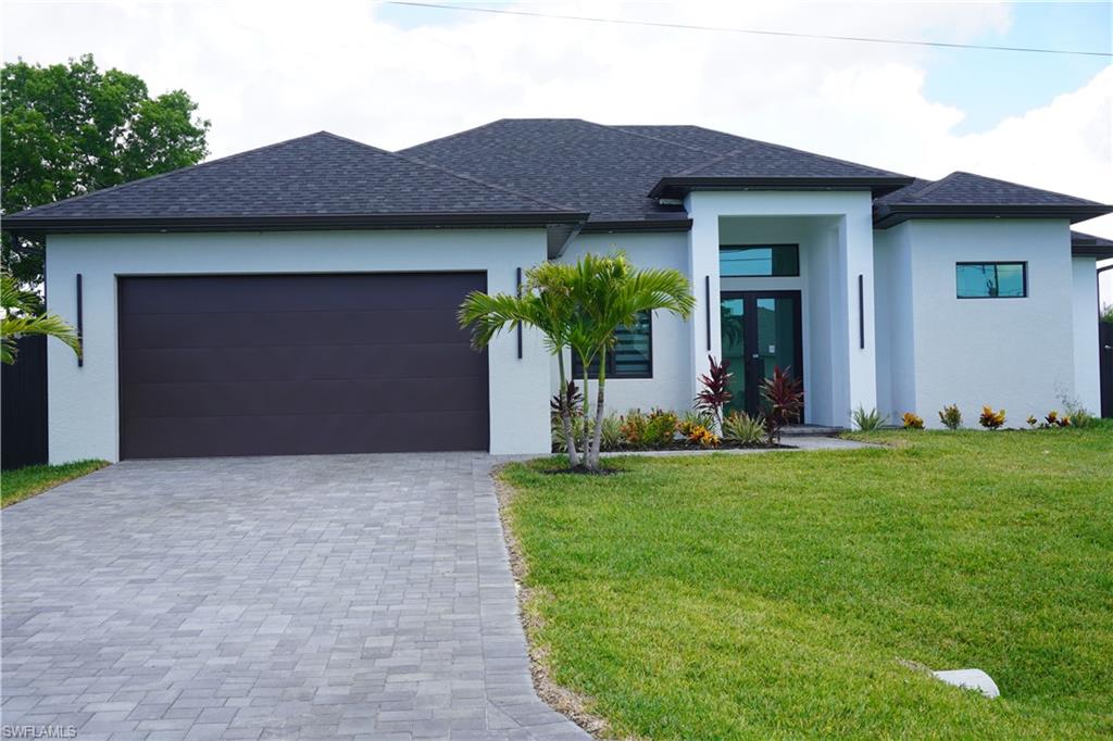 Brand new 4 bed 3 bath pool home in desirable SW area of Cape Coral. Quartz countertops, modern finishes. fully fenced yard, outdoor kitchen and outdoor shower. Conveniently located near shopping and dining.