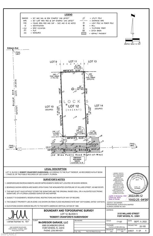 CRANFORDS SUBDIVISION - Land