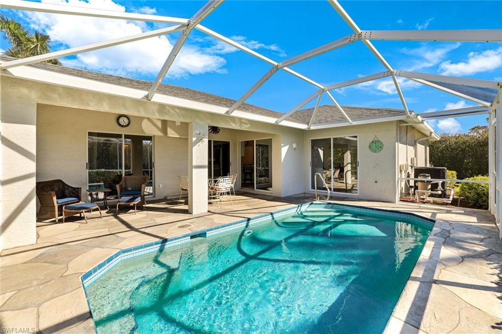 Step into this inviting 3-bedroom, 2-bath home located in a quiet, desirable Marco Island neighborhood. Built in 2000, this well-maintained residence offers a bright, open layout with plenty of natural light and comfortable spaces for everyday living. The split-bedroom floor plan provides added privacy, with a spacious primary suite on one side and two guest rooms on the other. The kitchen and main living area flow together seamlessly, and sliding doors open directly to the screened-in pool area. Mature hedges surrounding the backyard create a private, peaceful setting ideal for relaxing or entertaining outdoors. With approximately 1,671 sq. ft. of living space, this home offers a practical and well-designed layout suitable for full-time or seasonal living. Located close to Marco Island’s shopping, dining, parks, and beaches, this property combines comfort, convenience, and the best of island living.