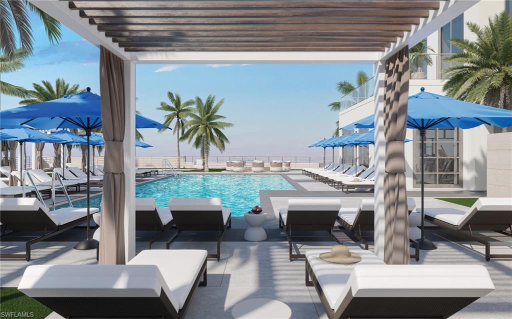 NEW CONSTRUCTION - Epique, a boutique tower, has 19 stories offering 68 spacious residences and is being created for those who appreciate luxurious residences with exquisite design and technological innovations. This estate residence offers over 4000 sq. ft and boasts 10ft. ceilings with floor-to-ceiling glass windows creating breathtaking views. Located in prestige Pelican Bay, Epique is the final iconic tower to be completed. Epique, quite simply, is like no other high rise in Naples, it represents the very definition of relaxed luxury. Ideally located near the beach tram station, for quick shuttle to the beach club or enjoy a beautiful nature walk in just minutes. The gourmet kitchen includes wolf cook tops w/natural gas and subzero appliances. Epique, a state-of-the-art building, offers concierge services, 24-hr staff, a private Dining Club and outdoor lounge area. The latest fitness equipment and peloton bikes, steam, sauna, and cold plunge bath. Handsomely appointed gaming lounge, theater room, conference room and more. Enjoy state-of-the-art amenities within the community of Pelican Bay; 2-private beach clubs with dining, chairs, and umbrellas, 2- tennis centers, Fitness, Pickleball (being built), wellness center and more.... Enjoy shopping, dining, theater, beaches, outdoor activities all within minutes of Epique. All photos are renderings of Epique.