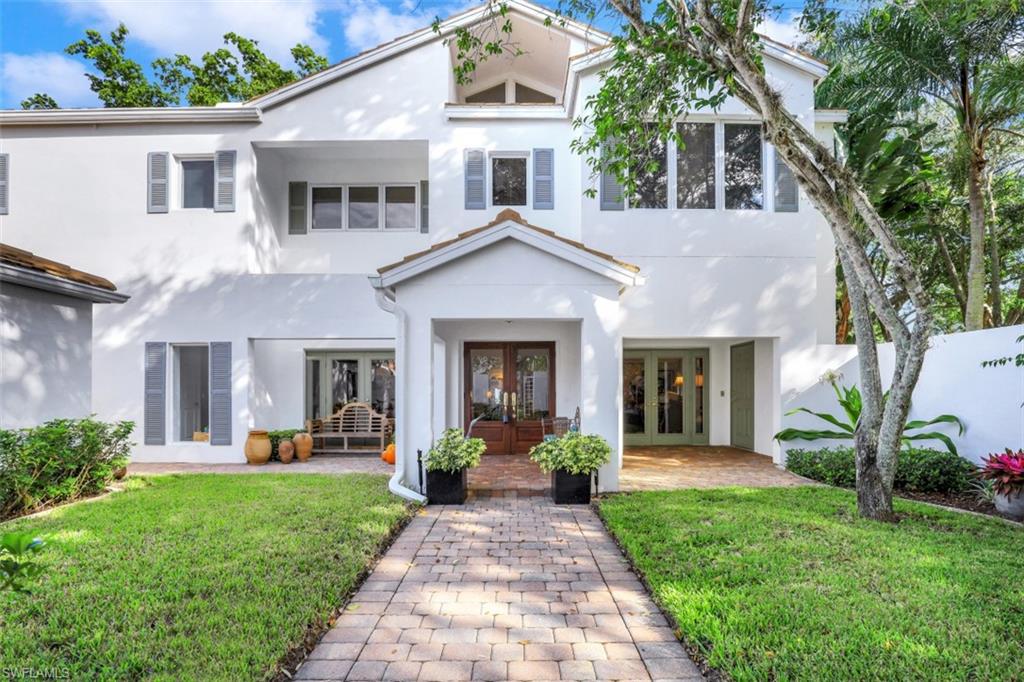 GORGEOUSLY RENOVATED 2-story w/elevator IDEALLY LOCATED on a spacious corner lot on a QUIET tree-lined street in Fort Myers’ loveliest Riverfront community~~Caloosa Y&R Club! IMMACULATE & beautifully appointed! Front & rear courtyards provide 4 outdoor rooms perfect for pets, children & entertaining. Great Room+Open Kitchen+Living Room+4 Bedrooms+3 full Baths AND a bonus 1st-floor office. Freshly painted interior & NEW dual-zone A/Cs. Quality at every turn from the double glass hardwood entry doors to the state-of-the-art Chef’s Kitchen. 42" raised-panel wood cabinets, stainless steel appliances, plantation shutters, volume ceilings, crown molding & custom tile & cabinetry. All this a short walk to the Heated Olympic-sized pool & Caloosa's restaurant, The Blue Coyote! Enjoy Tennis, Pickleball & Garden Club. Walk or jog the park & launch your kayak on the lake. UPSCALE living & friendly neighbors in this stable, established community w/STRONG RESERVES & low monthly fee includes lawn care. Quiet, secure, completely fenced. Park your BOAT in the DEEP WATER MARINA $4/ft/month. Near excellent schools, health care, golf, shopping & the sugar-sand beaches of Fort Myers, Sanibel & Captiva!