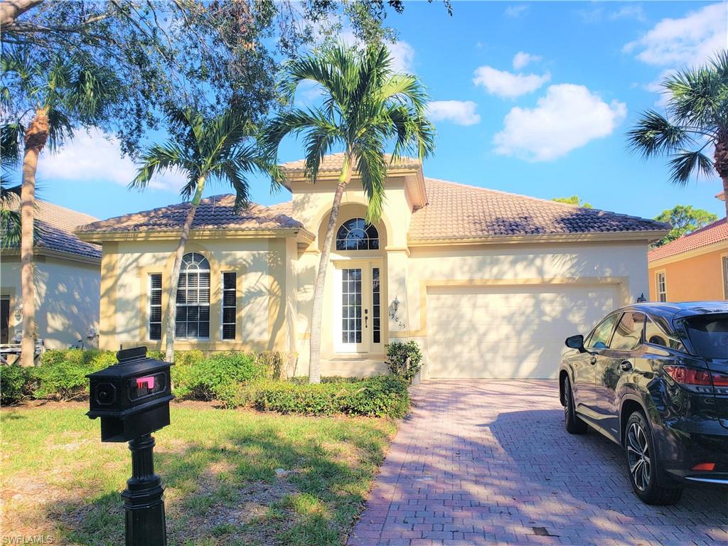 Here's your opportunity to choose your own finishes and décor! This rarely available home in the Turtle Point Cove neighborhood of West Bay Club offers a great room floor plan, featuring 3 bedrooms, 2 bathrooms and a 2 car garage with elevated storage. The great room sliders open to an oversized screened and pavered lanai surrounded by lush landscaping. This home suffered Hurricane Ian damage and is being sold AS IS - ready for your finishing touches! Just a block away from the private River Park that has a canoe/kayak boat launch with Gulf access and a fishing pier. Located in West Bay Club, west of 41, West Bay Club has an 18-hole championship golf course designed by P.B. Dye, private, full-service beach club with dining on the Gulf of Mexico, dog park, pickleball, playground, basketball court, Jr-Sized Olympic pool, fitness center & tennis club w/Har-Tru courts.